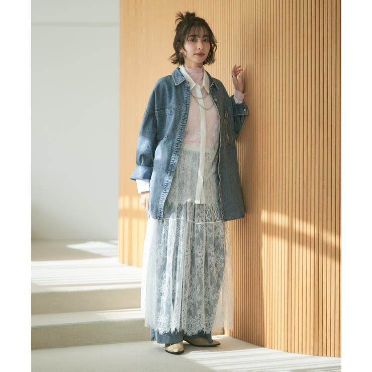 【セットアップ対応】ひげレースティアードスカート | RMAF　NICE CLAUP / OLIVE des OLIVE | 詳細画像2 