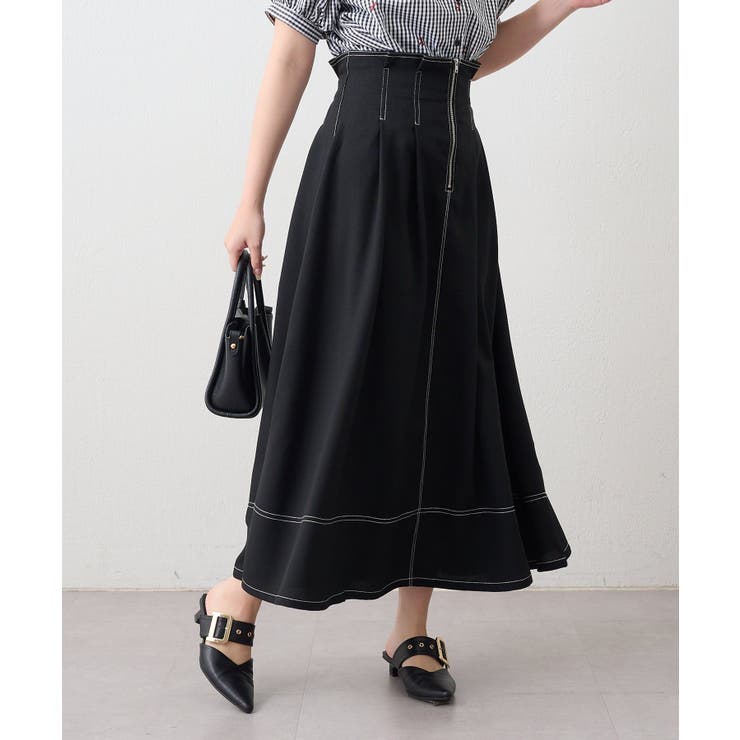 フロントジップフレアースカート | RMAF　NICE CLAUP / OLIVE des OLIVE | 詳細画像8 