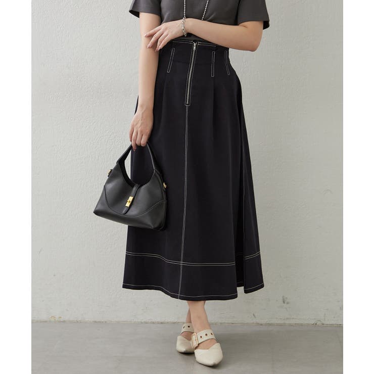 フロントジップフレアースカート | RMAF　NICE CLAUP / OLIVE des OLIVE | 詳細画像18 