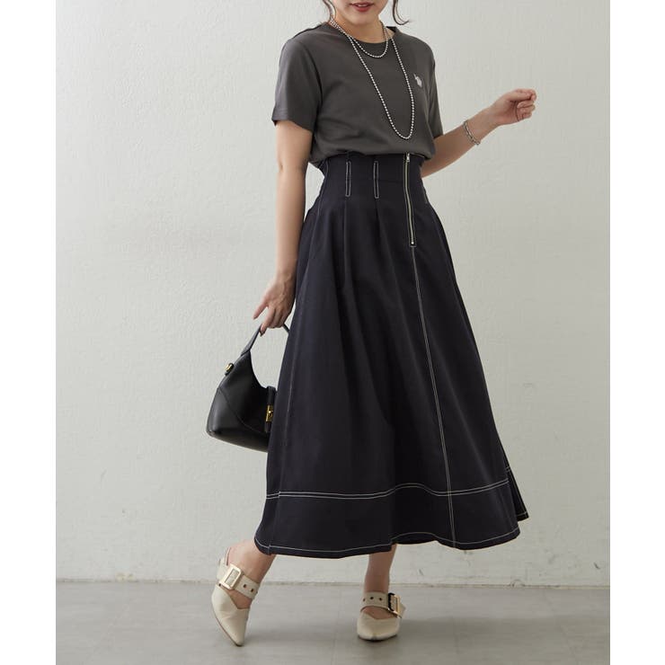 フロントジップフレアースカート | RMAF　NICE CLAUP / OLIVE des OLIVE | 詳細画像22 