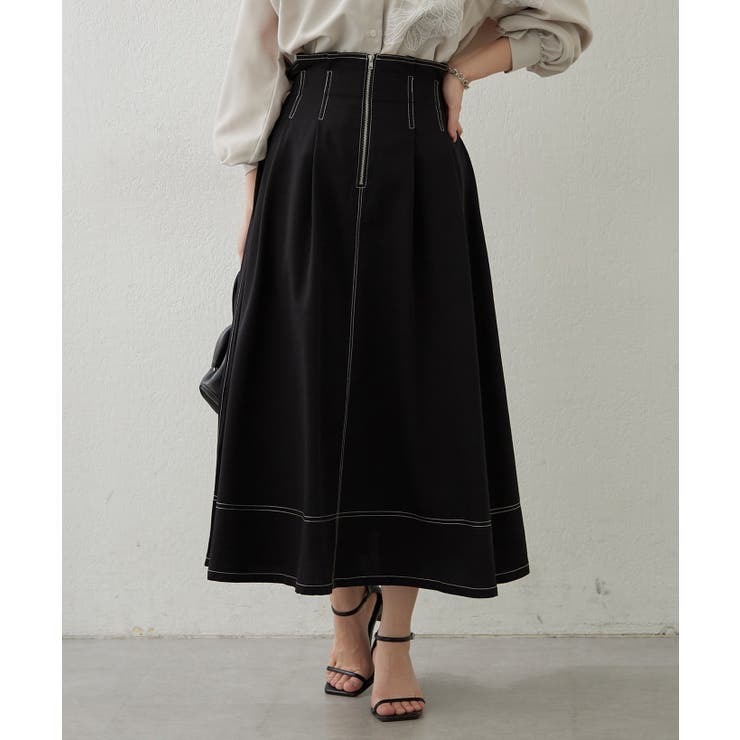 フロントジップフレアースカート | RMAF　NICE CLAUP / OLIVE des OLIVE | 詳細画像2 