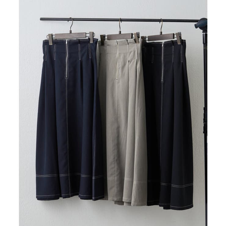 フロントジップフレアースカート | RMAF　NICE CLAUP / OLIVE des OLIVE | 詳細画像24 