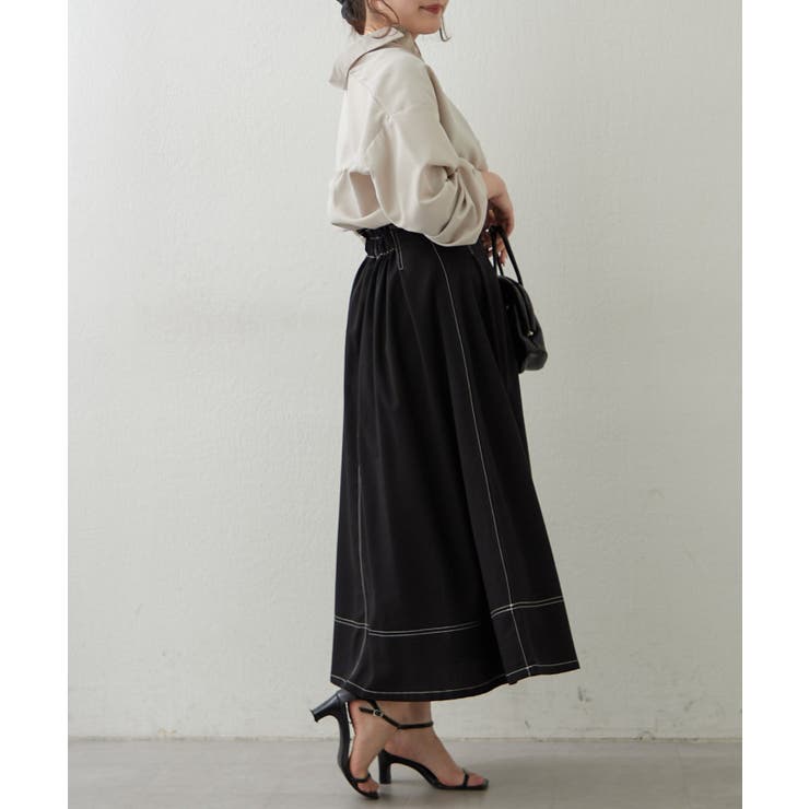 フロントジップフレアースカート | RMAF　NICE CLAUP / OLIVE des OLIVE | 詳細画像6 