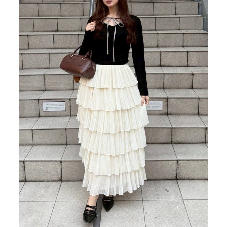 シフォンプリーツティアードスカート | RMAF　NICE CLAUP / OLIVE des OLIVE | 詳細画像9 