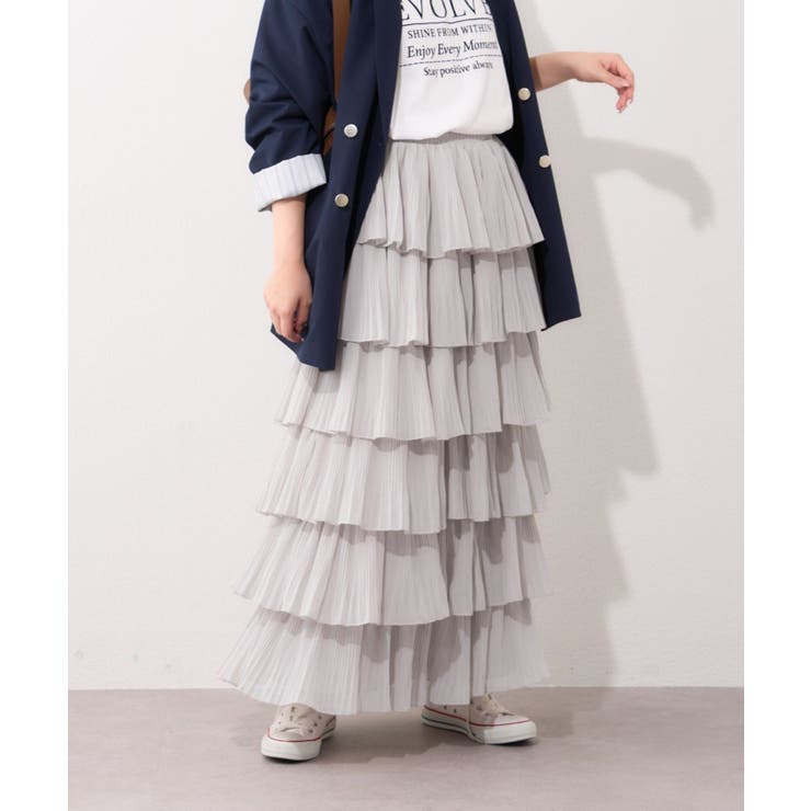 グレー | シフォンプリーツティアードスカート | RMAF　NICE CLAUP / OLIVE des OLIVE