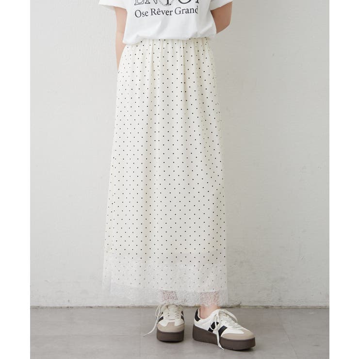 ドット裾レースナロースカート | RMAF　NICE CLAUP / OLIVE des OLIVE | 詳細画像2 