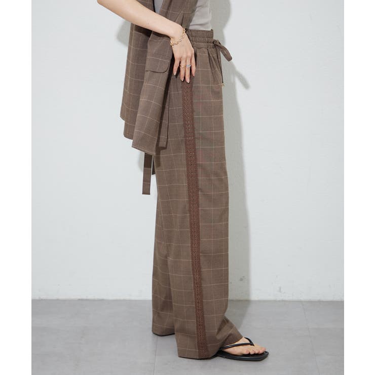 チェック | サイドレース イージーパンツ | RMAF　NICE CLAUP / OLIVE des OLIVE