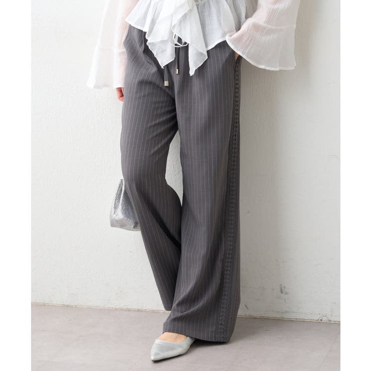 ストライプ | サイドレース イージーパンツ | RMAF　NICE CLAUP / OLIVE des OLIVE