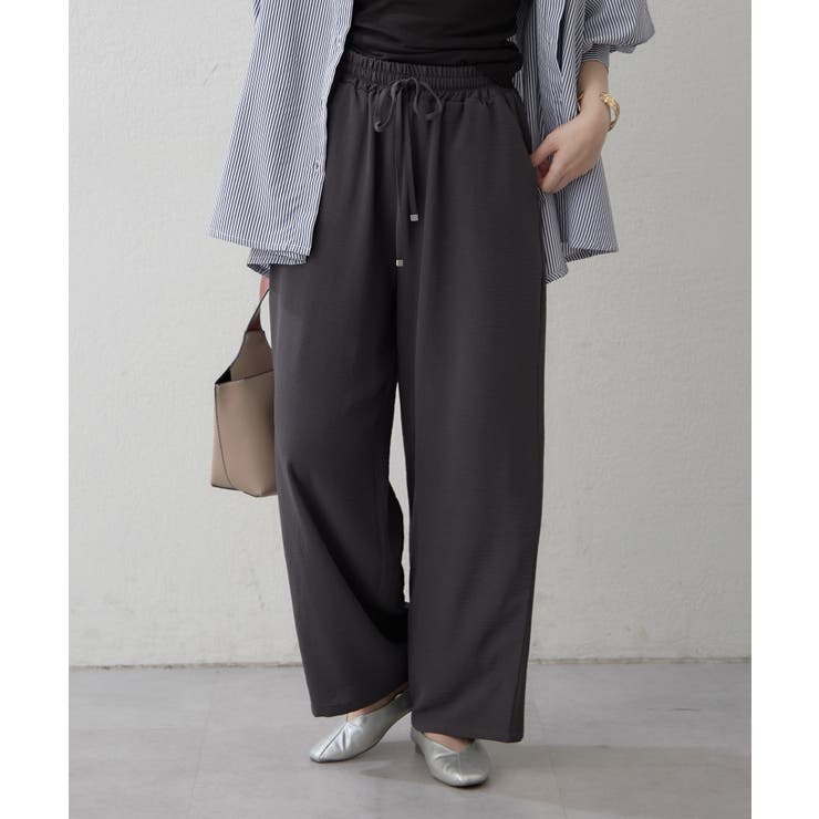 チャコール | ゆったりらくちん リラックスワイドパンツ | RMAF　NICE CLAUP / OLIVE des OLIVE