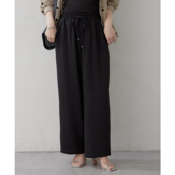 ブラック | ゆったりらくちん リラックスワイドパンツ | RMAF　NICE CLAUP / OLIVE des OLIVE