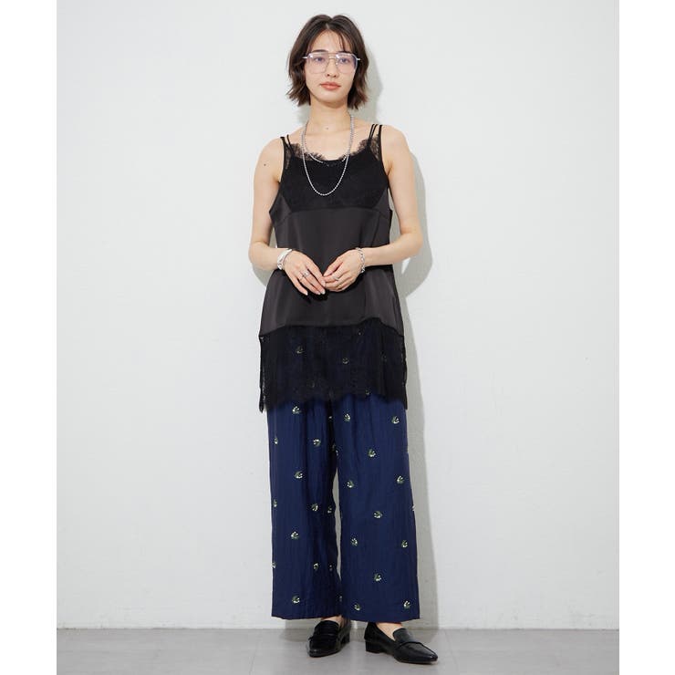 【セットアップ対応】フラワー刺繍イージーパンツ | RMAF　NICE CLAUP / OLIVE des OLIVE | 詳細画像5 