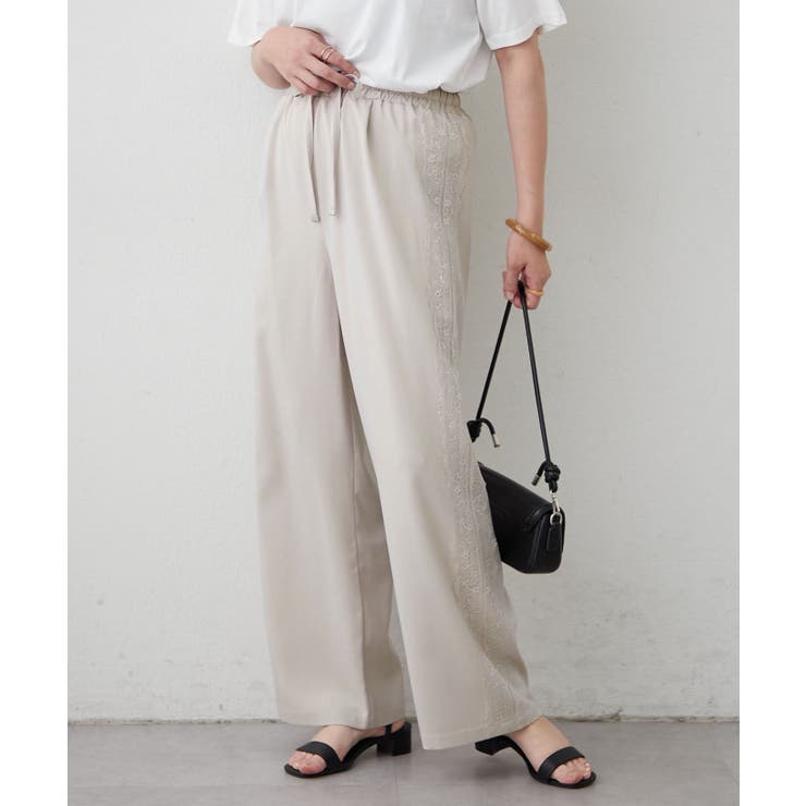 グレージュ | 【セットアップ対応】サイドレースパンツ | RMAF　NICE CLAUP / OLIVE des OLIVE