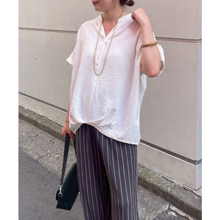 【5色展開】オフィスコーデにもおすすめ！ヘンリーネックタックブラウス | RMAF　NICE CLAUP / OLIVE des OLIVE | 詳細画像12 