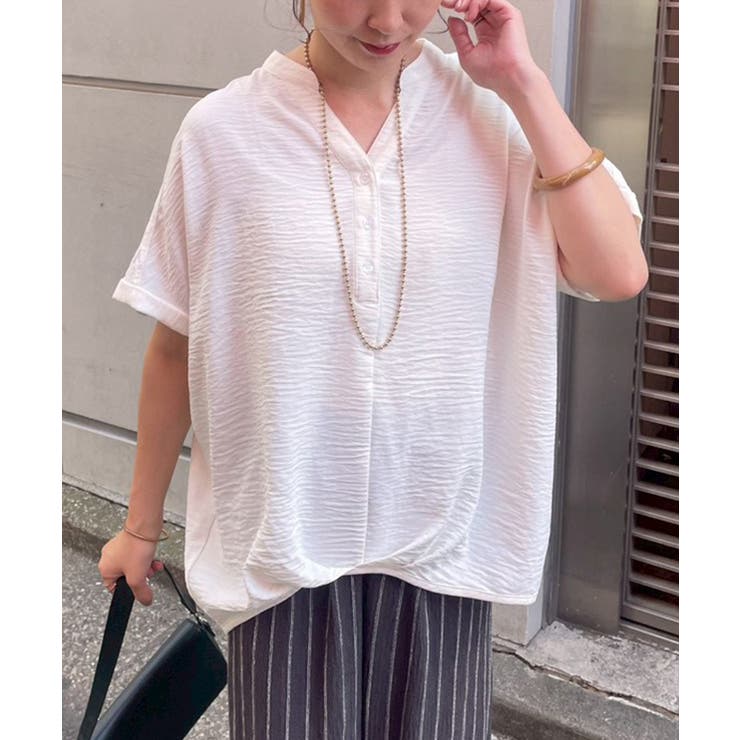 【5色展開】オフィスコーデにもおすすめ！ヘンリーネックタックブラウス | RMAF　NICE CLAUP / OLIVE des OLIVE | 詳細画像11 