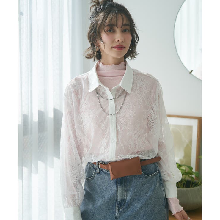 【セットアップ対応】ひげレースシャツ | RMAF　NICE CLAUP / OLIVE des OLIVE | 詳細画像2 