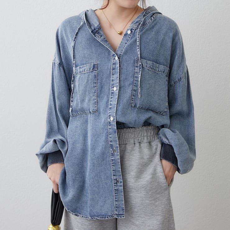 デニムパーカーシャツ | RMAF　NICE CLAUP / OLIVE des OLIVE | 詳細画像10 