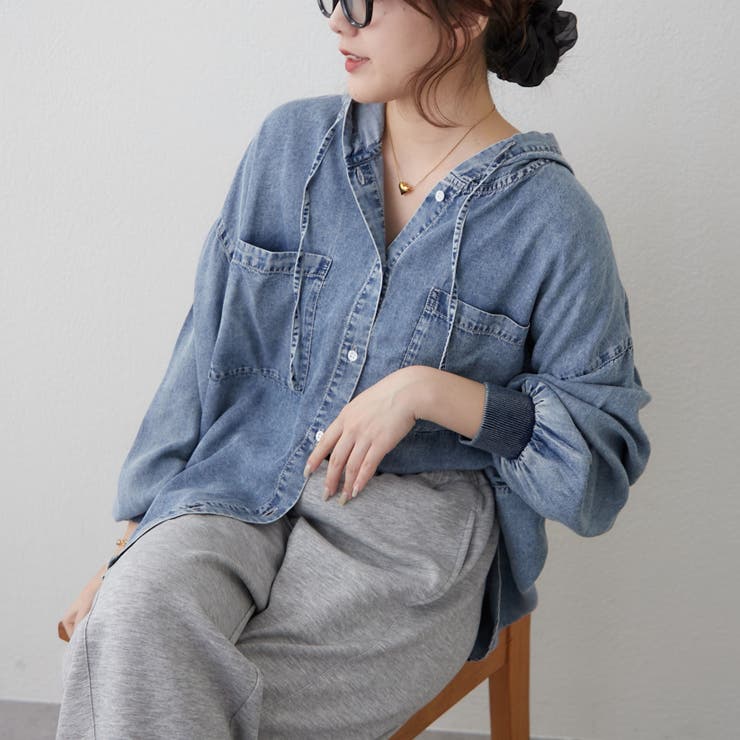 デニムパーカーシャツ | RMAF　NICE CLAUP / OLIVE des OLIVE | 詳細画像11 