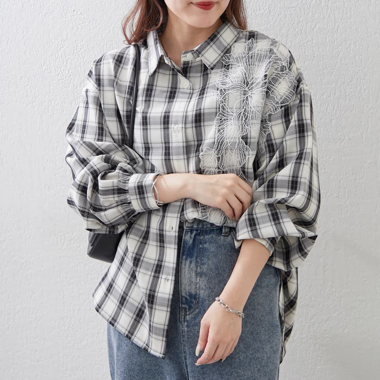 レース切替シャツ | RMAF　NICE CLAUP / OLIVE des OLIVE | 詳細画像12 