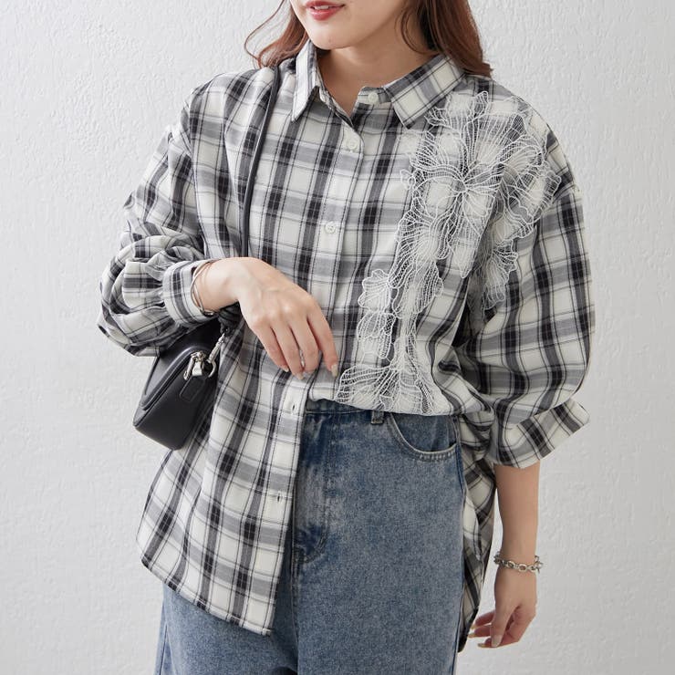 レース切替シャツ | RMAF　NICE CLAUP / OLIVE des OLIVE | 詳細画像13 