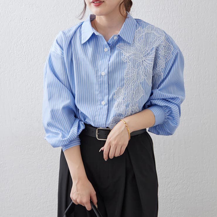 レース切替シャツ | RMAF　NICE CLAUP / OLIVE des OLIVE | 詳細画像3 