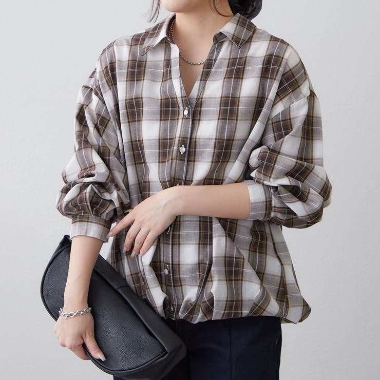 チェックタケノコブラウス | RMAF　NICE CLAUP / OLIVE des OLIVE | 詳細画像7 