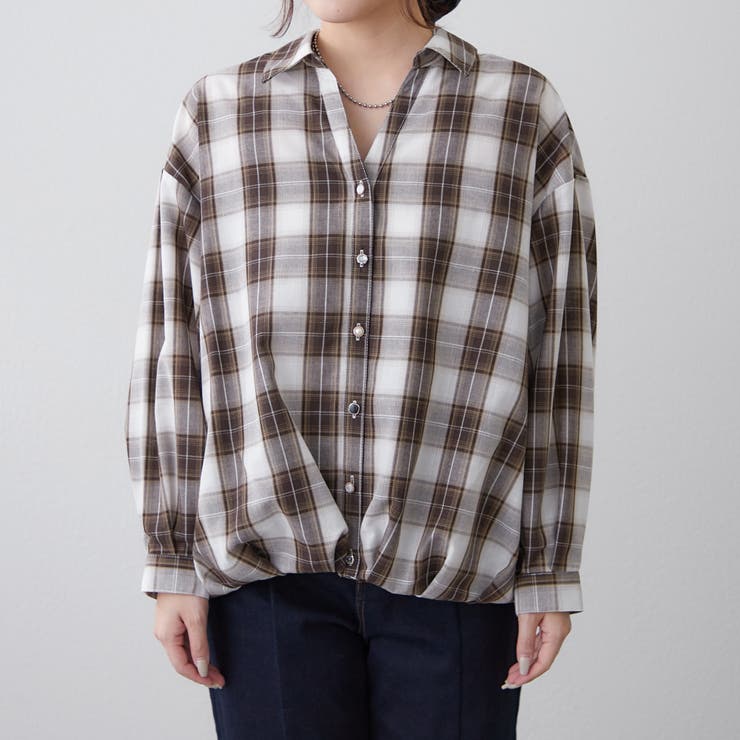 チェックタケノコブラウス | RMAF　NICE CLAUP / OLIVE des OLIVE | 詳細画像16 