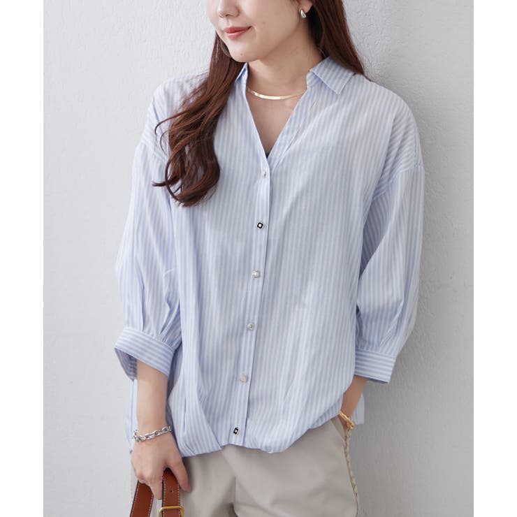 【8色展開】オフィスコーデにもおすすめ 多種釦タケノコタックブラウス | RMAF　NICE CLAUP / OLIVE des OLIVE | 詳細画像16 