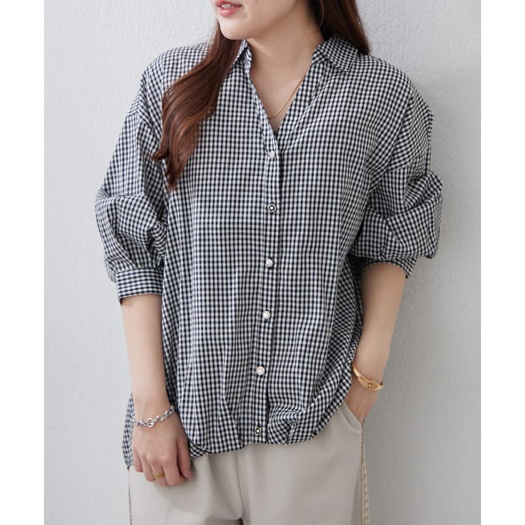 【8色展開】オフィスコーデにもおすすめ 多種釦タケノコタックブラウス | RMAF　NICE CLAUP / OLIVE des OLIVE | 詳細画像35 