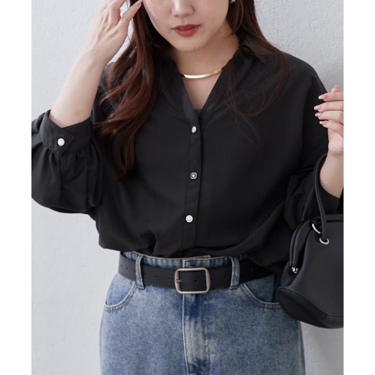 【8色展開】オフィスコーデにもおすすめ 多種釦タケノコタックブラウス | RMAF　NICE CLAUP / OLIVE des OLIVE | 詳細画像45 