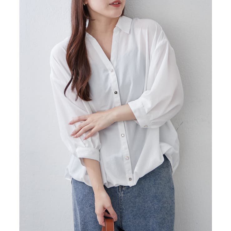 【8色展開】オフィスコーデにもおすすめ 多種釦タケノコタックブラウス | RMAF　NICE CLAUP / OLIVE des OLIVE | 詳細画像4 