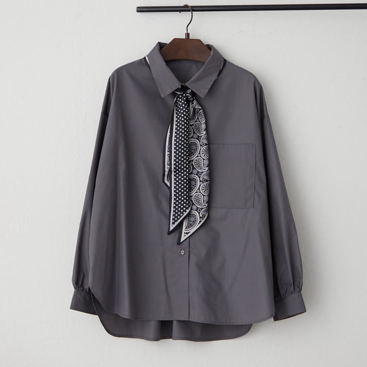 チャコール | スカーフ付きシャツ | RMAF　NICE CLAUP / OLIVE des OLIVE