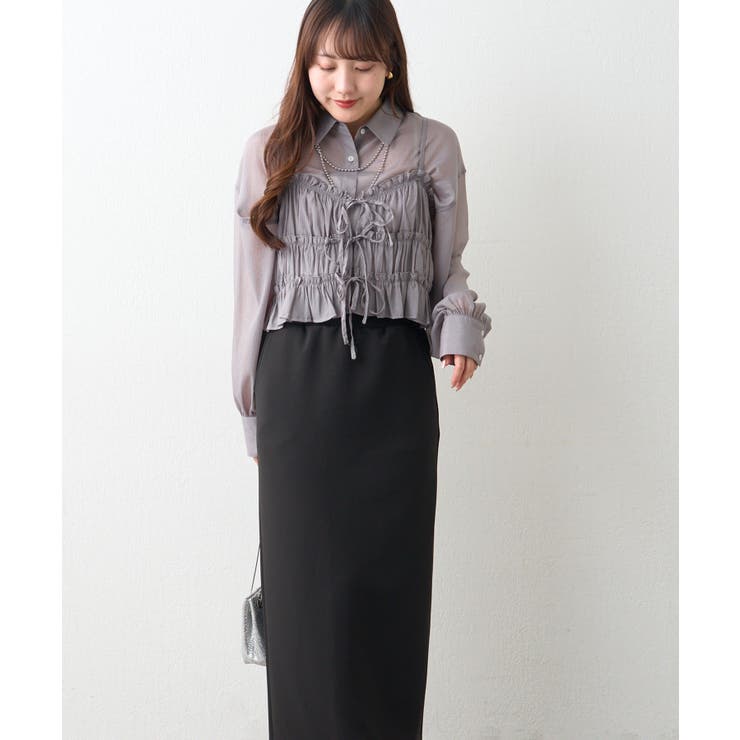 ビスチェ付きシアーラメブラウス | RMAF　NICE CLAUP / OLIVE des OLIVE | 詳細画像3 