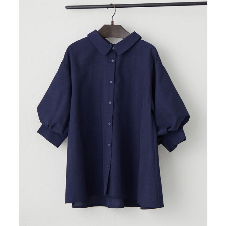 ネイビー | 【オフィスでも大活躍】6色展開 ボリューム袖ブラウス | RMAF　NICE CLAUP / OLIVE des OLIVE