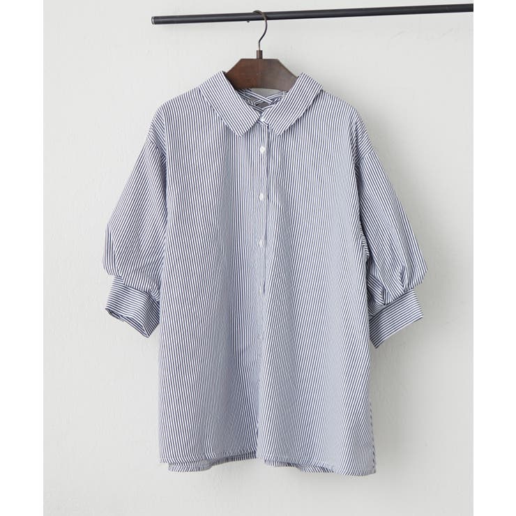 柄2 | 【オフィスでも大活躍】6色展開 ボリューム袖ブラウス | RMAF　NICE CLAUP / OLIVE des OLIVE