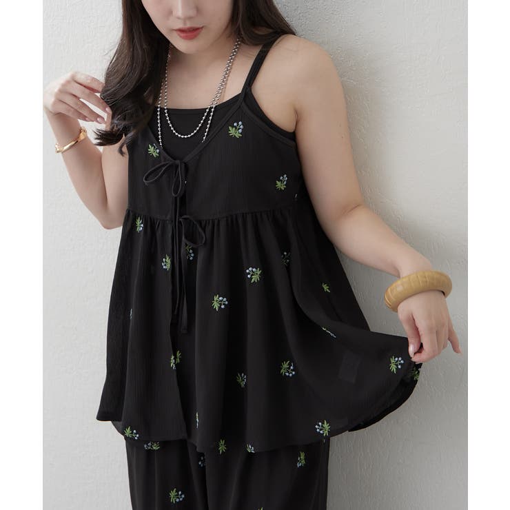 【セットアップ対応】花刺繍キャミチュニックブラウス | RMAF　NICE CLAUP / OLIVE des OLIVE | 詳細画像10 