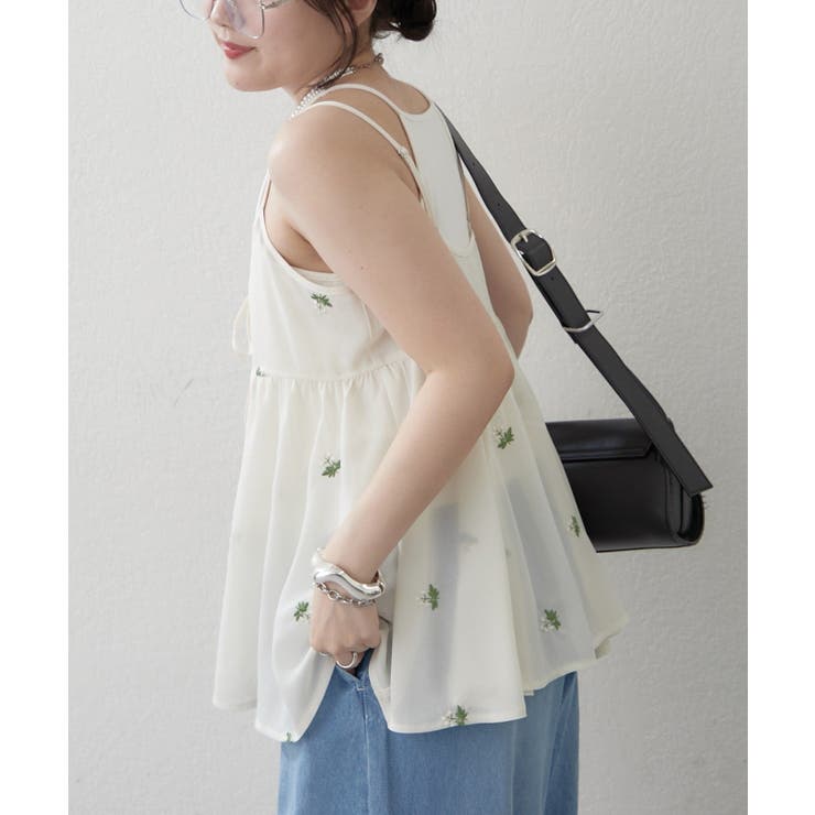 【セットアップ対応】花刺繍キャミチュニックブラウス | RMAF　NICE CLAUP / OLIVE des OLIVE | 詳細画像6 