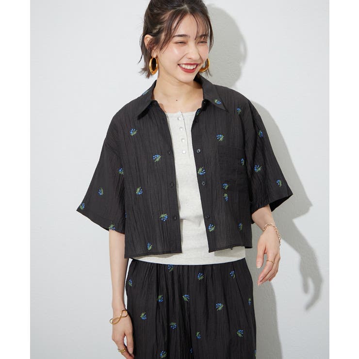 【セットアップ対応】フラワー刺繍ショート丈ブラウス | RMAF　NICE CLAUP / OLIVE des OLIVE | 詳細画像11 