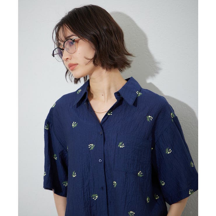 【セットアップ対応】フラワー刺繍ショート丈ブラウス | RMAF　NICE CLAUP / OLIVE des OLIVE | 詳細画像3 