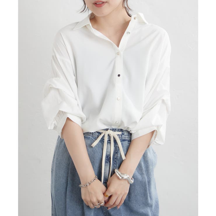 【オフィスコーデにも◎】5色展開 段々袖タケノコタックブラウス | RMAF　NICE CLAUP / OLIVE des OLIVE | 詳細画像10 