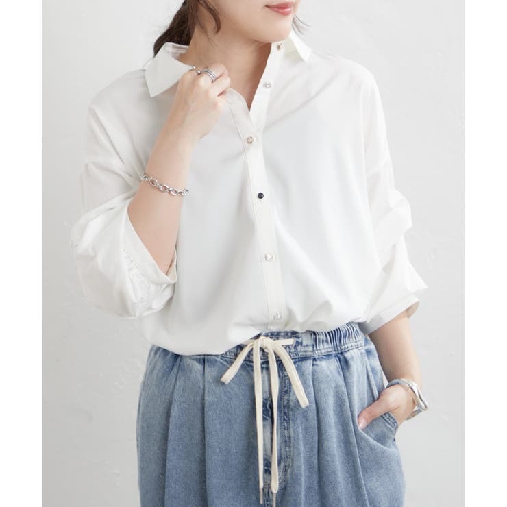 【オフィスコーデにも◎】5色展開 段々袖タケノコタックブラウス | RMAF　NICE CLAUP / OLIVE des OLIVE | 詳細画像11 