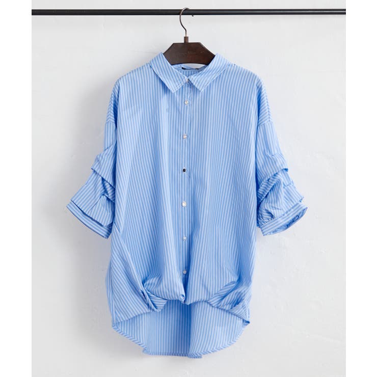 柄2 | 【オフィスコーデにも◎】5色展開 段々袖タケノコタックブラウス | RMAF　NICE CLAUP / OLIVE des OLIVE