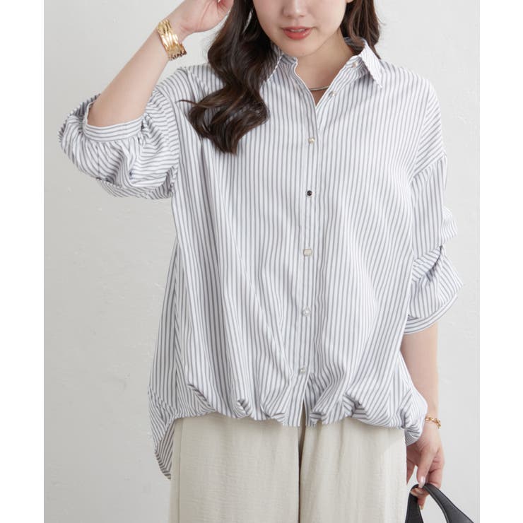 【オフィスコーデにも◎】5色展開 段々袖タケノコタックブラウス | RMAF　NICE CLAUP / OLIVE des OLIVE | 詳細画像4 