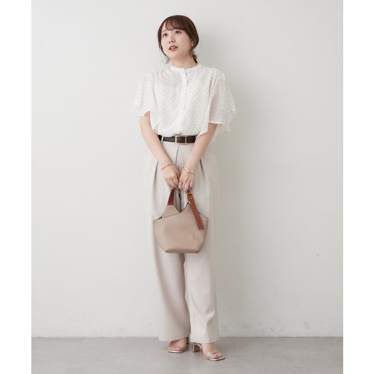 【Web限定】オフィスカジュアルにも♪袖フレアーバンドカラーブラウス | NICE CLAUP / OLIVE des OLIVE　OUTLET | 詳細画像5 