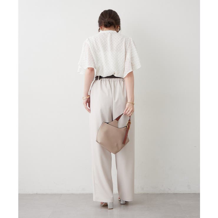 【Web限定】オフィスカジュアルにも♪袖フレアーバンドカラーブラウス | NICE CLAUP / OLIVE des OLIVE　OUTLET | 詳細画像6 