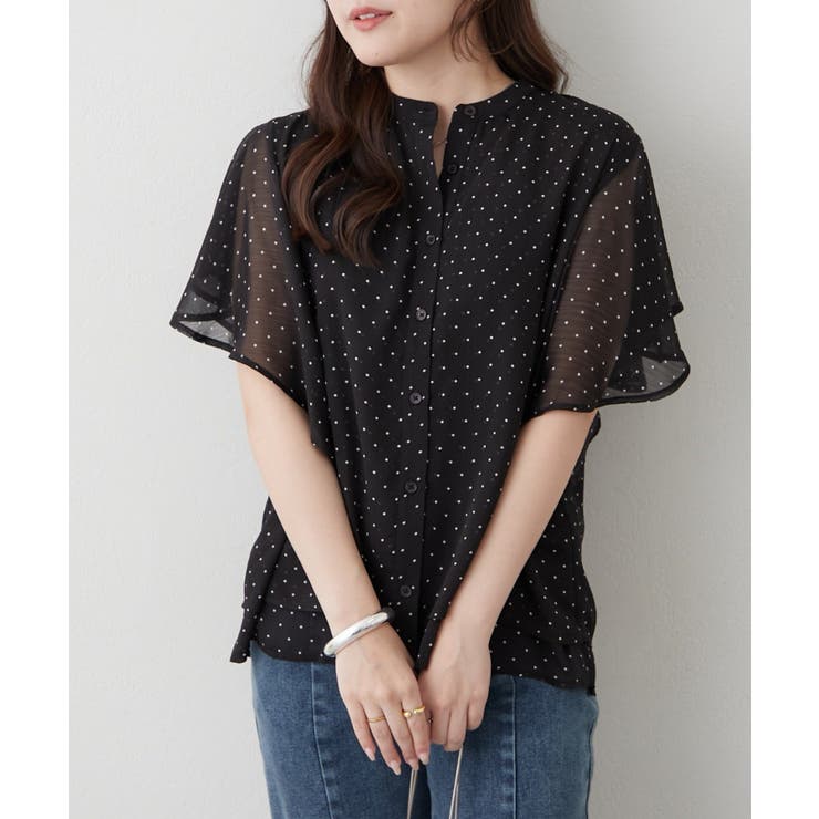 【Web限定】オフィスカジュアルにも♪袖フレアーバンドカラーブラウス | NICE CLAUP / OLIVE des OLIVE　OUTLET | 詳細画像8 