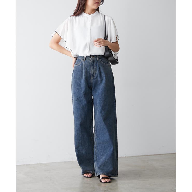【Web限定】オフィスカジュアルにも♪袖フレアーバンドカラーブラウス | NICE CLAUP / OLIVE des OLIVE　OUTLET | 詳細画像13 