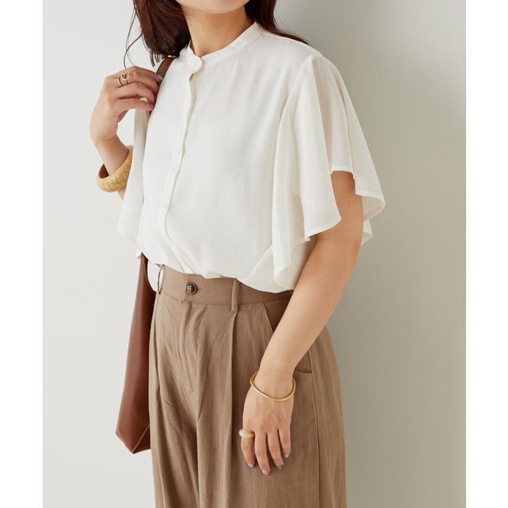 【Web限定】オフィスカジュアルにも♪袖フレアーバンドカラーブラウス | NICE CLAUP / OLIVE des OLIVE　OUTLET | 詳細画像17 