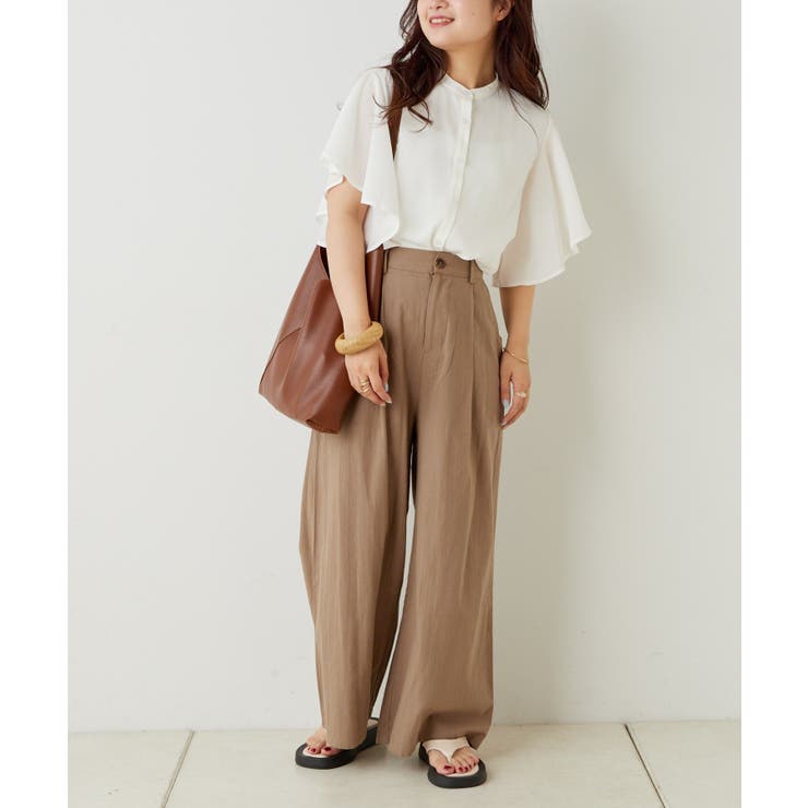 【Web限定】オフィスカジュアルにも♪袖フレアーバンドカラーブラウス | NICE CLAUP / OLIVE des OLIVE　OUTLET | 詳細画像18 