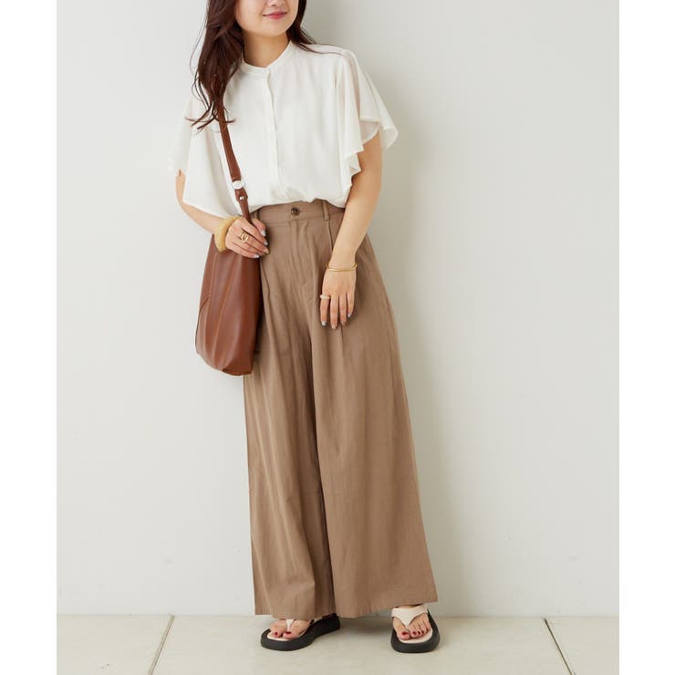 【Web限定】オフィスカジュアルにも♪袖フレアーバンドカラーブラウス | NICE CLAUP / OLIVE des OLIVE　OUTLET | 詳細画像19 