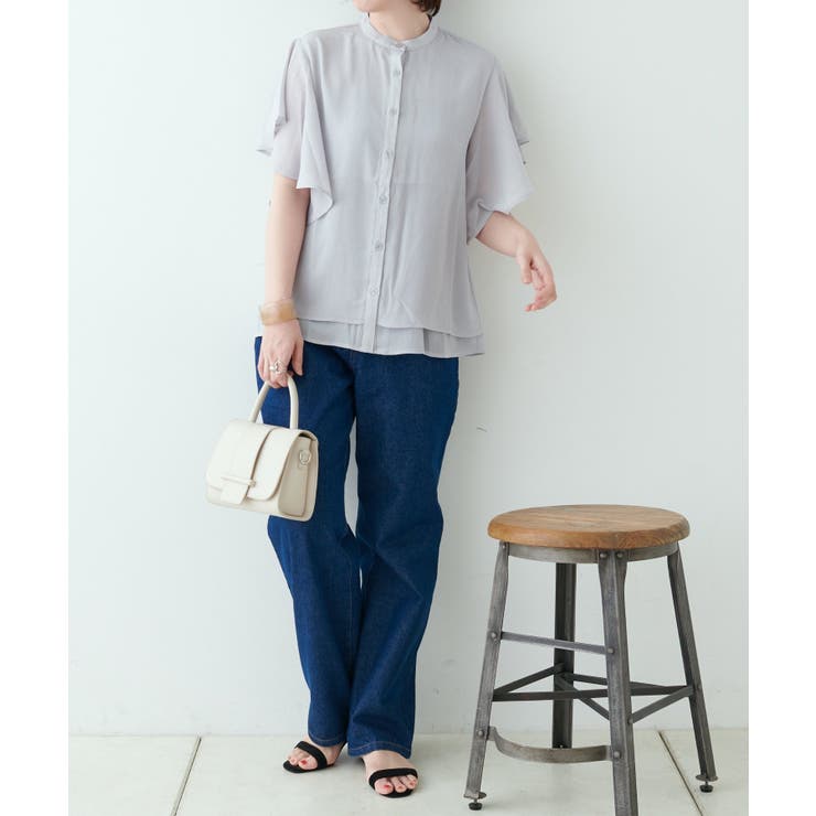 【Web限定】オフィスカジュアルにも♪袖フレアーバンドカラーブラウス | NICE CLAUP / OLIVE des OLIVE　OUTLET | 詳細画像22 